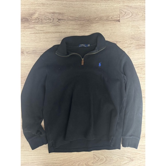 Polo Ralph Lauren Black Polo Quarter Zip Old Money‎ Fashionable Style - Picture 1 of 4